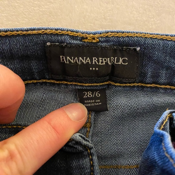 ♥️ Banana Republic Denim Shorts Size 6 With Bonus Boho Belt - Picture 4 of 8